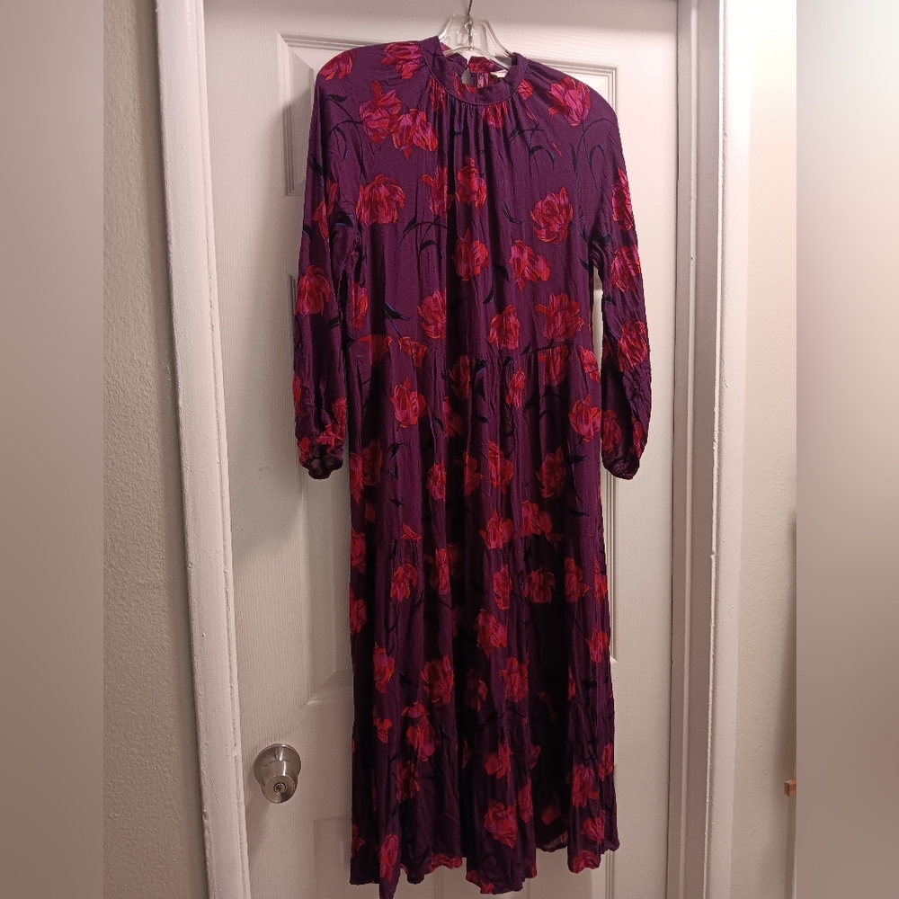 a new day Purple and Red Floral Long Sleeve Dress